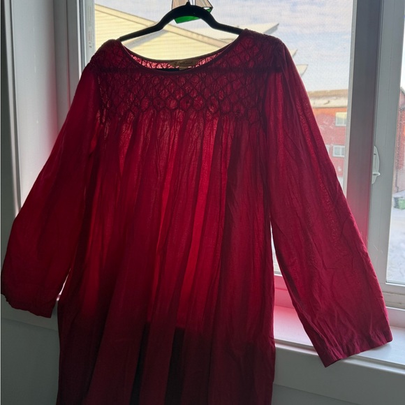 April Cornell Red Textured Nightgown - Picture 2 of 9